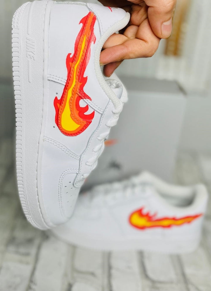 FLAME FIRE SWOOSH CUSTOM AIR FORCE 1 - Image 8