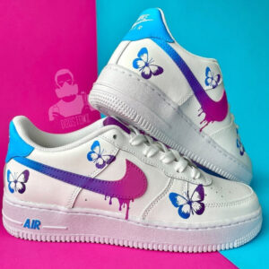 BLUE PURPLE GRADIENT BUTTERFLY DRIP CUSTOM AIR FORCE 1