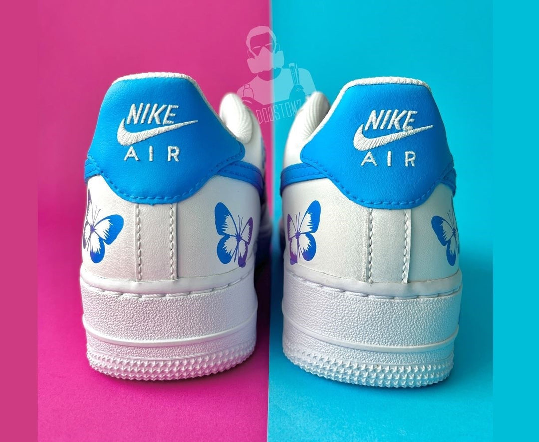 BLUE PURPLE GRADIENT BUTTERFLY DRIP CUSTOM AIR FORCE 1 - Image 2