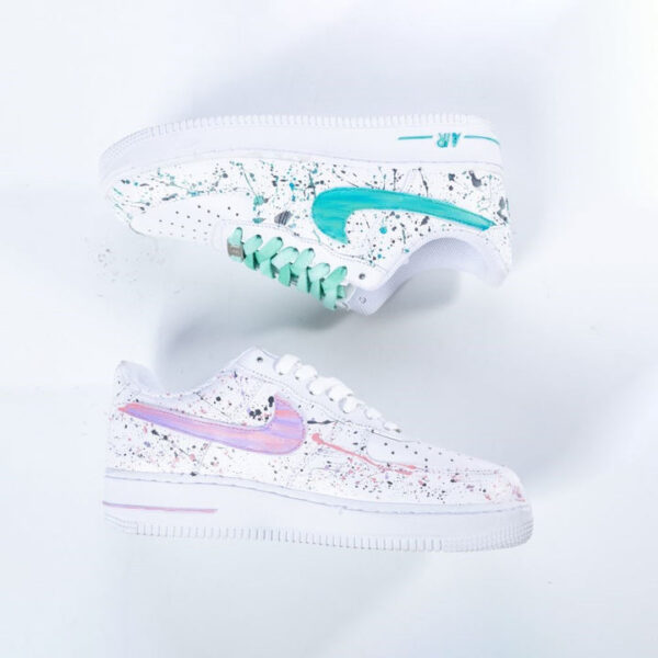 PINK GREEN SPLASH CUSTOM AIR FORCE 1 - Image 4