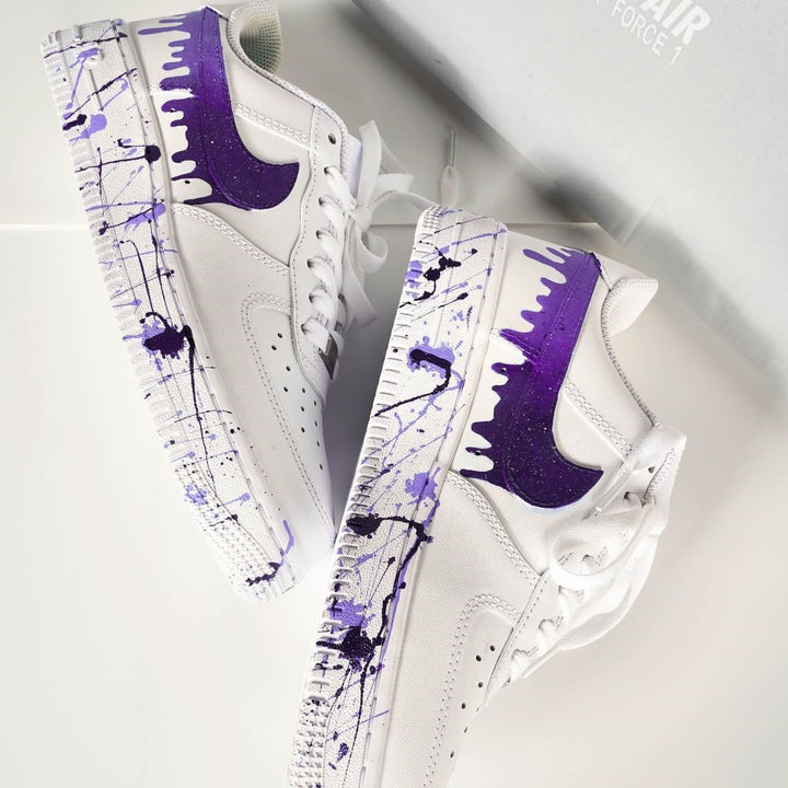 PURPLE DRIP SPLATTER CUSTOM AIR FORCE 1 - Image 4