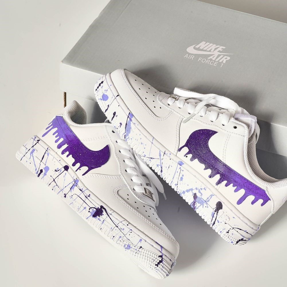 PURPLE DRIP SPLATTER CUSTOM AIR FORCE 1 - Image 2