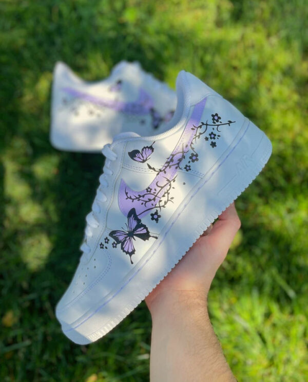 PURPLE BUTTERFLIES CUSTOM AIR FORCE 1 - Image 4