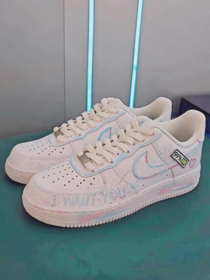 Custom Hand-Painted Ghost AF1 Sneakers | Grunge Quote Streetwear Shoes