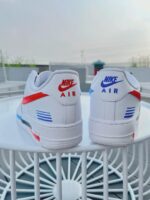 Custom Hand-Painted Air Force 1 Sneakers | Red Blue Brushstroke Streetwear Shoes - Image 4