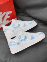 Custom Air Force 1 "Beach Wave" | Hand-Painted Ocean Watercolor Sneakers | Coastal Vacation Style Footwear