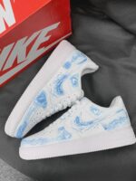 Custom Air Force 1 "Beach Wave" | Hand-Painted Ocean Watercolor Sneakers | Coastal Vacation Style Footwear - Image 4