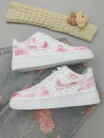 Custom Hand-Painted Pink Sakura Air Force 1 Sneakers | Floral Streetwear Art Shoes