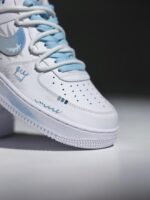 Custom Hand-Painted Air Force 1 Sneakers | Sky Dalmatian Doodle Art Shoes - Image 3
