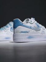 Custom Hand-Painted Air Force 1 Sneakers | Sky Dalmatian Doodle Art Shoes - Image 5