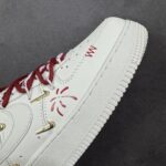 Custom Air Force 1 Sneakers | Red Gold Firework Lunar New Year Shoes - Image 5