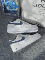 Custom Air Force 1 Low Sneakers | Starry Night Swoosh, Hand-Stitched Accents - Image 5