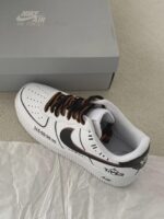 Custom Air Force 1 Low Sneakers: Hand-Painted Timer Design, Gradient Laces - Image 4