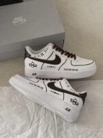 Custom Air Force 1 Low Sneakers: Hand-Painted Timer Design, Gradient Laces - Image 2