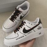 Custom Air Force 1 Low Sneakers: Hand-Painted Timer Design, Gradient Laces