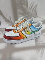 Custom Air Force 1 Low Sneakers: Cartoon Sunset Gradient Streetwear Art - Image 3