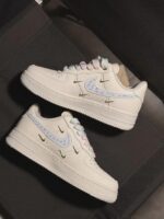 Custom Air Force 1 Low Pastel Gradient Laces Gold Hardware Sneakers – Dreamy Streetwear - Image 2