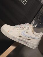 Custom Air Force 1 Low Pastel Gradient Laces Gold Hardware Sneakers – Dreamy Streetwear - Image 3