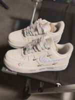 Custom Air Force 1 Low Pastel Gradient Laces Gold Hardware Sneakers – Dreamy Streetwear