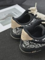 Custom Air Force 1 Low Paisley Plaid Sneakers – Patchwork Streetwear Shoes - Image 2