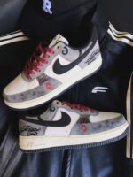 Custom Dragon Air Force 1 Low Sneakers: Vintage Streetwear, Handcrafted Design