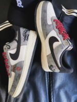 Custom Dragon Air Force 1 Low Sneakers: Vintage Streetwear, Handcrafted Design - Image 3