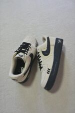 Custom Air Force 1 Low Suede Sneakers: Minimalist Text Streetwear Shoes - Image 3