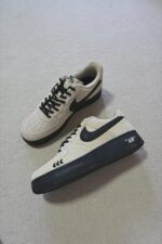 Custom Air Force 1 Low Suede Sneakers: Minimalist Text Streetwear Shoes