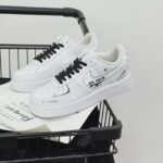 Custom White Black Air Force 1 Low "42% EYES UP" Freedom Text Streetwear Sneakers Gift for Sneaker Lovers