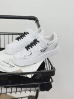 Custom White Black Air Force 1 Low "42% EYES UP" Freedom Text Streetwear Sneakers Gift for Sneaker Lovers