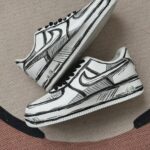 Custom White Black Air Force 1 Low 2D Comic Sketch Streetwear Sneakers Gift for Sneaker Lovers