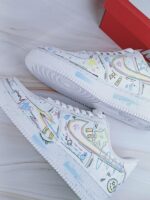 Custom Air Force 1, Hand Painted Doodle Art Sneakers, Pastel Streetwear Shoes, Unique Gift - Image 2