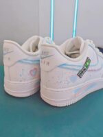 Custom Hand-Painted Ghost AF1 Sneakers | Grunge Quote Streetwear Shoes - Image 4