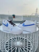 Custom Hand-Painted Air Force 1 Sneakers | Red Blue Brushstroke Streetwear Shoes - Image 2