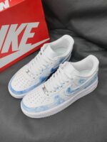 Custom Air Force 1 "Beach Wave" | Hand-Painted Ocean Watercolor Sneakers | Coastal Vacation Style Footwear - Image 5