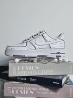 Custom Air Force 1, Hand Painted Comic Line Art Sneakers, Minimalist Streetwear Shoes, Unique Gift - Image 4
