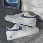 Custom Air Force 1 Low Sneakers | Starry Night Swoosh, Hand-Stitched Accents