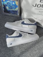 Custom Air Force 1 Low Sneakers | Starry Night Swoosh, Hand-Stitched Accents