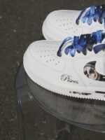 Custom White Air Force 1 Low Sneakers | Pisces Zodiac Galaxy Design, Celestial Astrology - Image 2