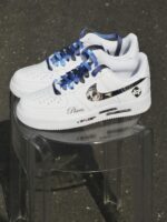 Custom White Air Force 1 Low Sneakers | Pisces Zodiac Galaxy Design, Celestial Astrology - Image 3