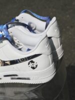 Custom White Air Force 1 Low Sneakers | Pisces Zodiac Galaxy Design, Celestial Astrology - Image 4