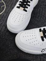 Custom White Air Force 1 Low Beast Smiley Face Brush Stroke Sneakers - Image 4