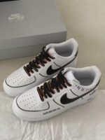 Custom Air Force 1 Low Sneakers: Hand-Painted Timer Design, Gradient Laces - Image 5