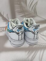 Custom Air Force 1 Low Sneakers: Cartoon Sunset Gradient Streetwear Art - Image 2
