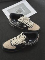 Custom Air Force 1 Low Paisley Plaid Sneakers – Patchwork Streetwear Shoes - Image 4