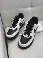 Custom Air Force 1 Low Sneakers: Black Cloud Splatter Streetwear Art - Image 2