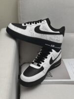 Custom Air Force 1 Low Sneakers: Black Cloud Splatter Streetwear Art - Image 4