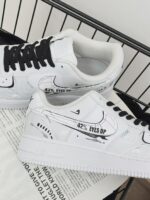 Custom White Black Air Force 1 Low "42% EYES UP" Freedom Text Streetwear Sneakers Gift for Sneaker Lovers - Image 4