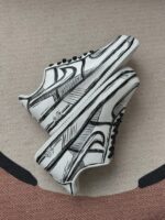 Custom White Black Air Force 1 Low 2D Comic Sketch Streetwear Sneakers Gift for Sneaker Lovers - Image 3