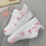 Custom Hand-Painted Pink Sakura Air Force 1 Sneakers | Floral Streetwear Art Shoes - Image 7